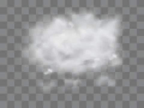 Vector set of realistic isolated cloud on the transparent background. Stock Illustration