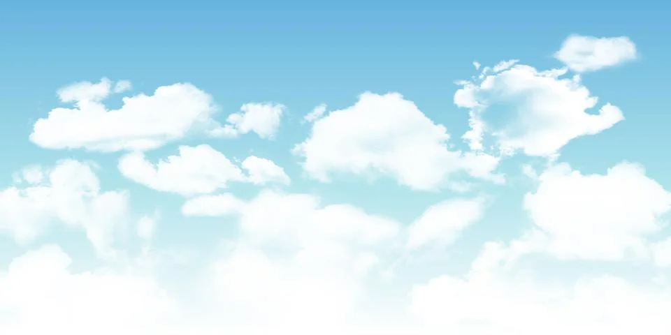 Vector set of realistic isolated cloud on the blue background. Vector illustr Stock-Illustration