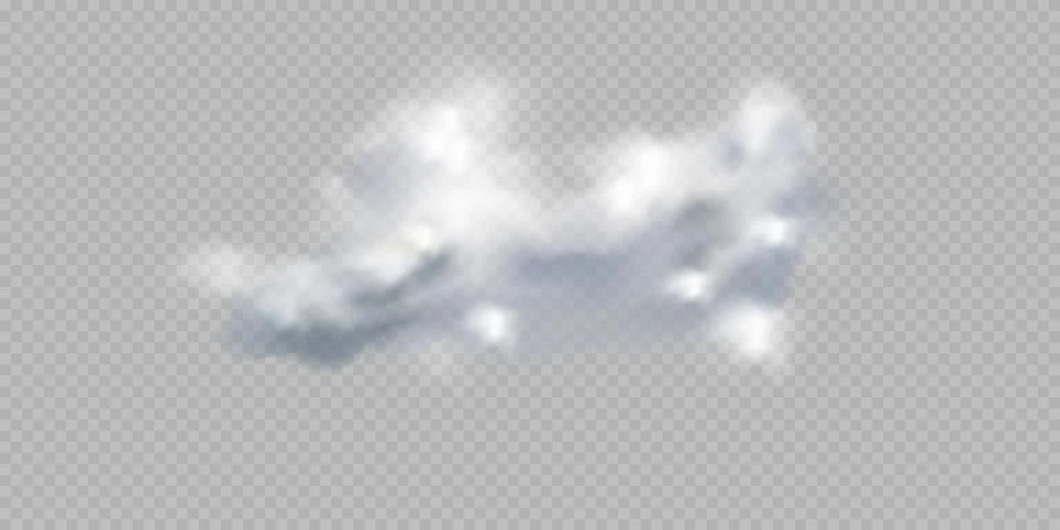 Vector set of realistic isolated cloud on the transparent background. イラスト素材