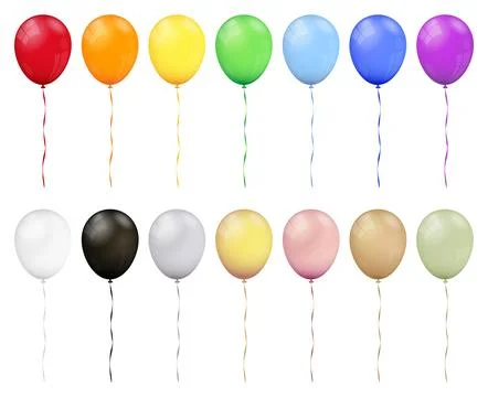 Vector set of realistic isolated colorful balloons Stock Illustration