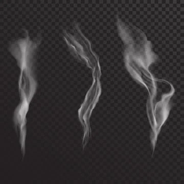 Vector Set Realistic Streams of Transparent Isolated Smoke Set Design Elements Stock-Illustration