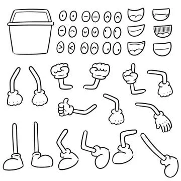 Vector set of recycle garbage cartoon Stock Illustration