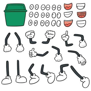 Vector set of recycle garbage cartoon Stock Illustration