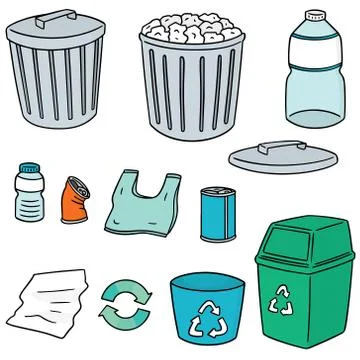 Vector set of recycle garbage Stock Illustration