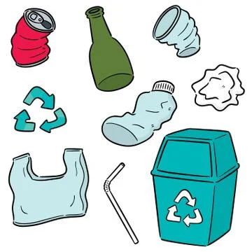 Vector set of recycle garbage Stock Illustration