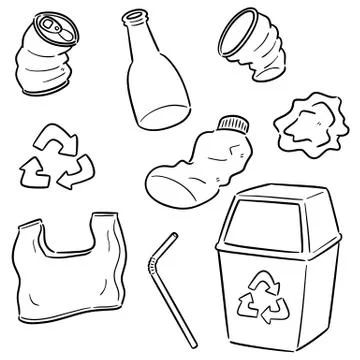 Vector set of recycle garbage Stock Illustration