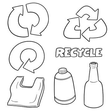 Vector set of recycle icon Stock Illustration