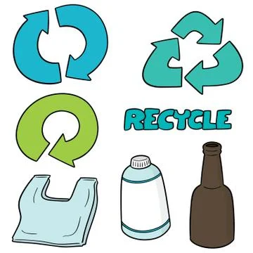 Vector set of recycle icon Stock Illustration