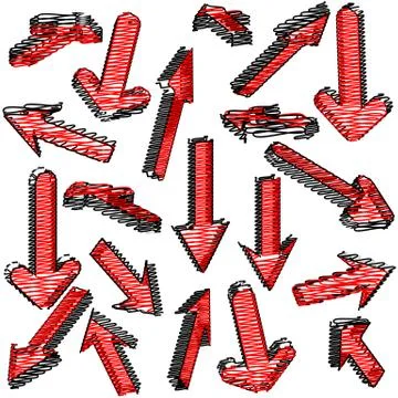 Vector set of red arrows Illustrazione stock