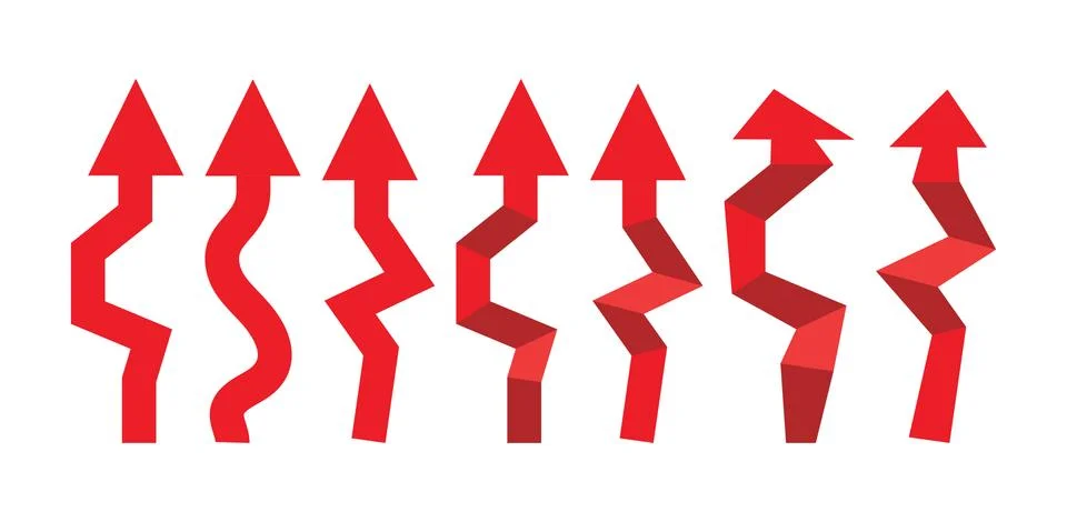 Vector set of red arrows Stock Illustration