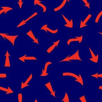 Vector set of red arrows, seamless wallpaper. Illustrazione stock