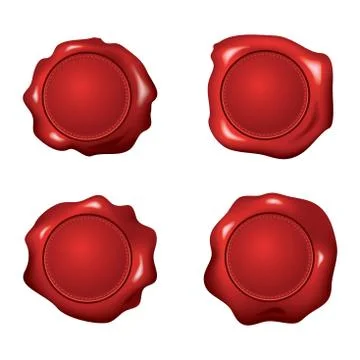 Vector set of red wax seals Stock Illustration
