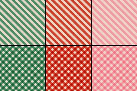 Vector set of retro classic geometric patterns for Christmas and New year. .. 스톡 일러스트