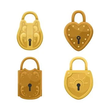 Vector set of retro locks. Vintage illustration. Stock-Illustration
