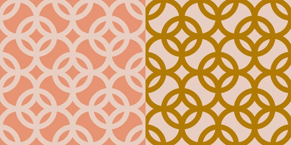 Vector set retro simple geometric seamless patterns in retro style. Vintage.. イラスト素材