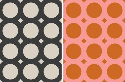 Vector set retro simple geometric seamless patterns in retro style. Vintage.. イラスト素材