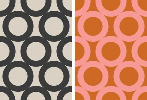Vector set retro simple geometric seamless patterns in retro style. Vintage.. イラスト素材