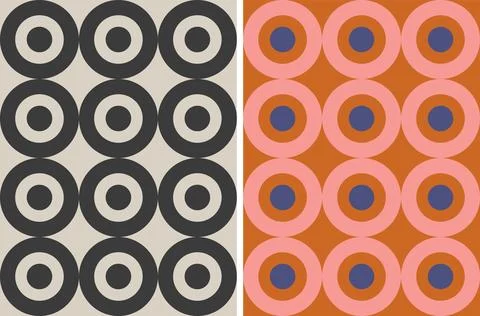 Vector set retro simple geometric seamless patterns in retro style. Vintage.. イラスト素材