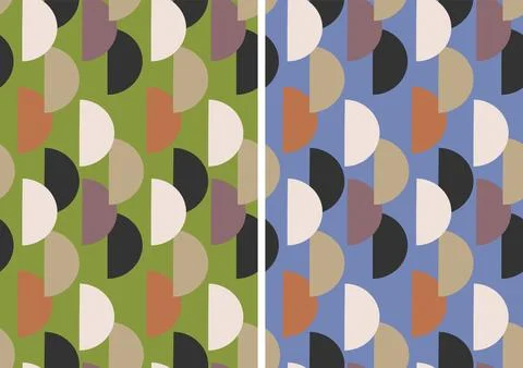 Vector set retro simple geometric seamless patterns in retro style. Vintage.. イラスト素材