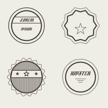 Vector Set of Retro Stamps and Badges. Vintage color. Stock-Illustration