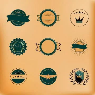 Vector Set of Retro Stamps and Badges. 스톡 일러스트
