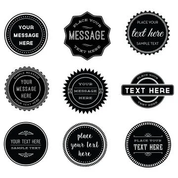 Vector Set of Retro Stamps and Badges Stock Illustration