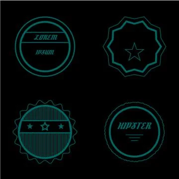 Vector Set of Retro Stamps and Badges. Vintage color 스톡 일러스트