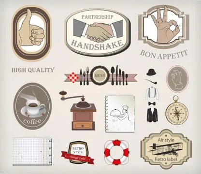 Vector set of retro stuff Stock Illustration