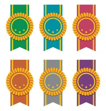 Vector set of ribbon badges Stock Illustration