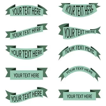 Vector set of ribbons banners with place for text Stock Illustration