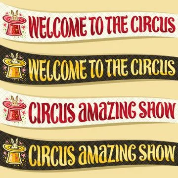 Vector set of ribbons for Circus Illustrazione stock