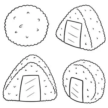 Vector set of rice ball Stock Illustration