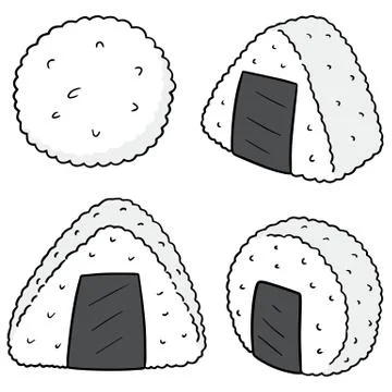 Vector set of rice ball Stock Illustration