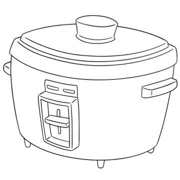 Vector set of rice cooker Stock Illustration