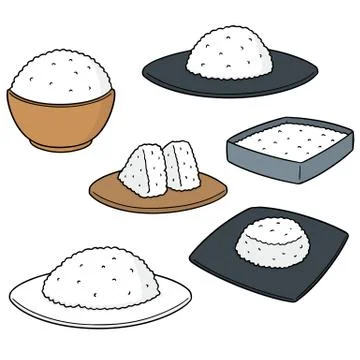 Vector set of rice Stock Illustration