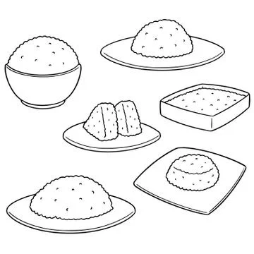 Vector set of rice Illustrazione stock