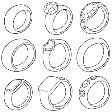 Vector set of ring Stock Illustration