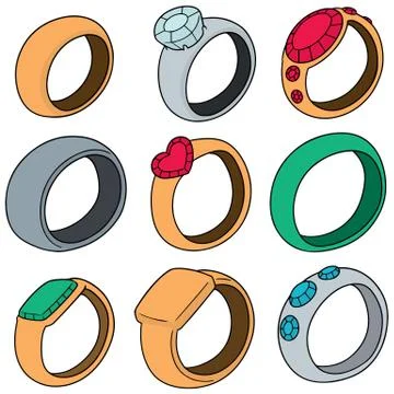 Vector set of ring Stock Illustration