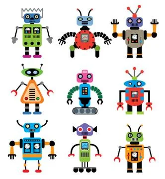 Vector set of robots Stock Illustration