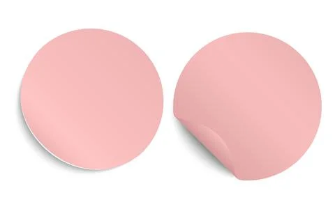 Vector set of round adhesive stickers with a folded edges. Blank templates of Stock-Illustration