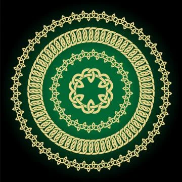 Vector Set of round celtic knots frames. Traditional medieval frame pattern Stock Illustration