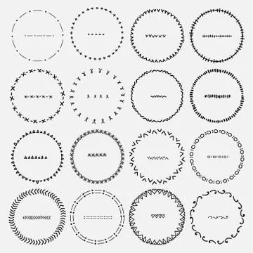 Vector Set Of Round Frames For Decoration. Illustrazione stock