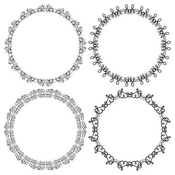 Vector set of round frames on a white background 스톡 일러스트