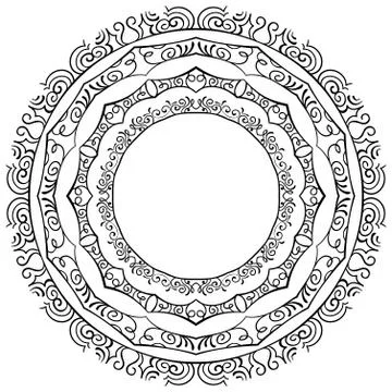 Vector set of round frames on a white background 库存插图