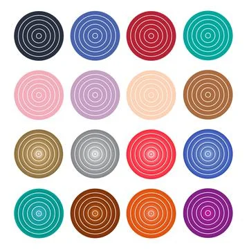 Vector Set of Round Line Banners or Labels Stock Illustration