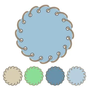 Vector set of round stickers and labels with the through holes Stock Illustration