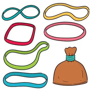 Vector set of rubber band Stock Illustration