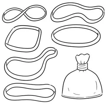 Vector set of rubber band Stock Illustration