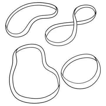 Vector set of rubber band Stock Illustration