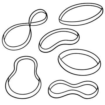 Vector set of rubber band Stock Illustration